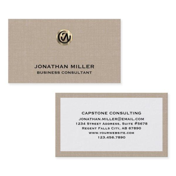 Elegant Beige Linen Print