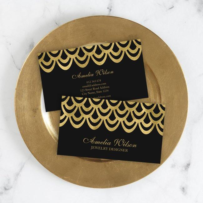 Elegant Black and Gold Bold Geometric Pattern