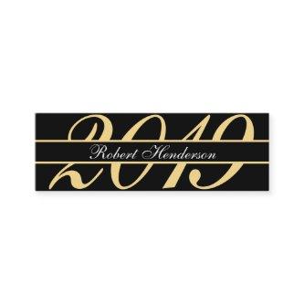 Elegant black and gold classic insert graduation