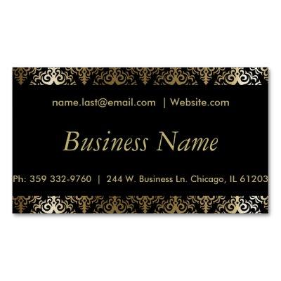 Elegant Black and Gold Damask  Magnet