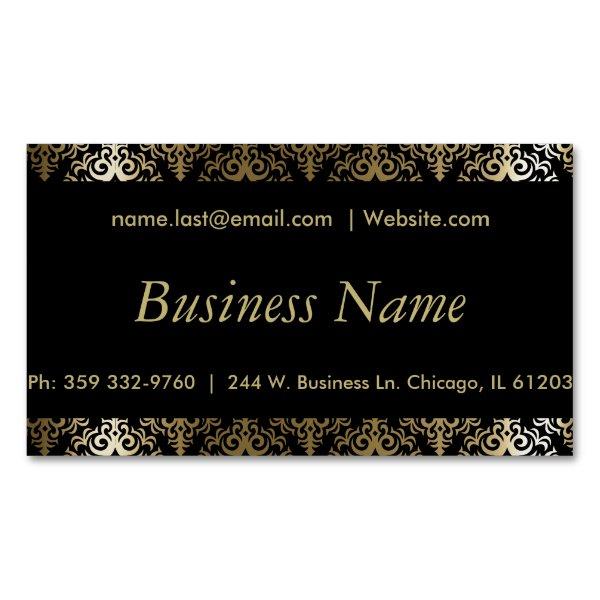 Elegant Black and Gold Damask  Magnet