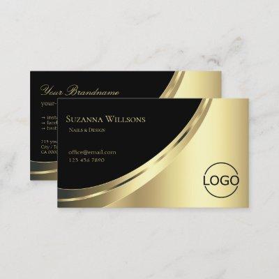 Elegant Black and Gold Decor with Logo Luxurious
