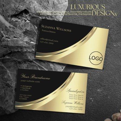 Elegant Black and Gold Decor with Logo Luxurious