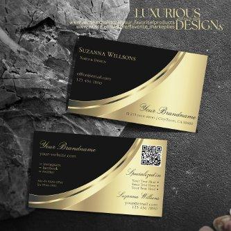 Elegant Black and Gold Decor with QR-Code Luxury