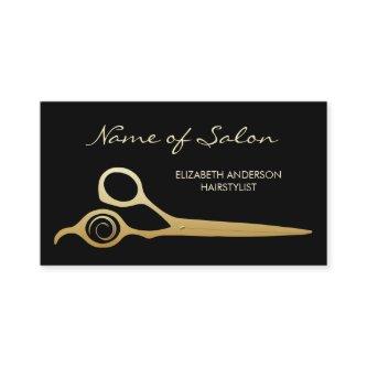 Elegant Black and Gold Salon Hairstylist Scissors