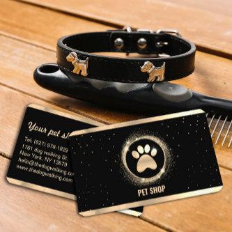 Elegant Black and Gold Sparkle Pet Groomer