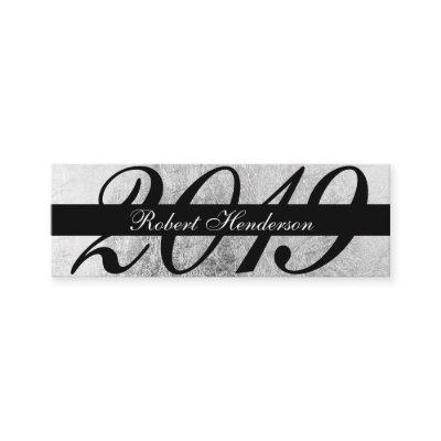 Elegant black and silver foil insert graduation