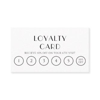 Elegant Black And White Boho Modern 6 Punch  Loyalty Card