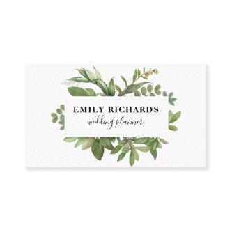 Elegant black and white botanical leaves script