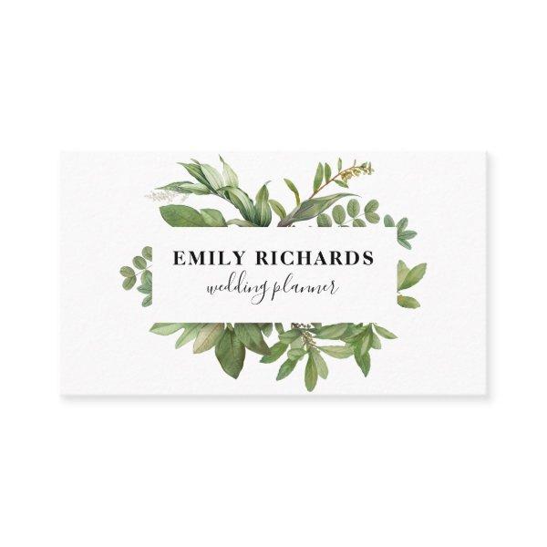 Elegant black and white botanical leaves script