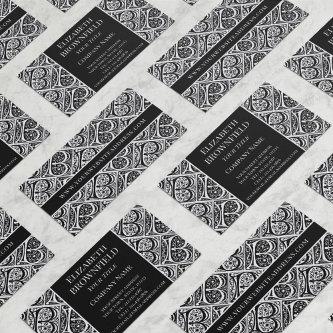 Elegant Black and White Medieval Letter B Business
