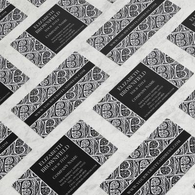 Elegant Black and White Medieval Letter B Business