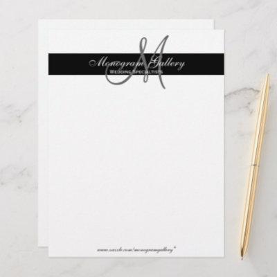 Elegant Black and White Monogram Letterhead