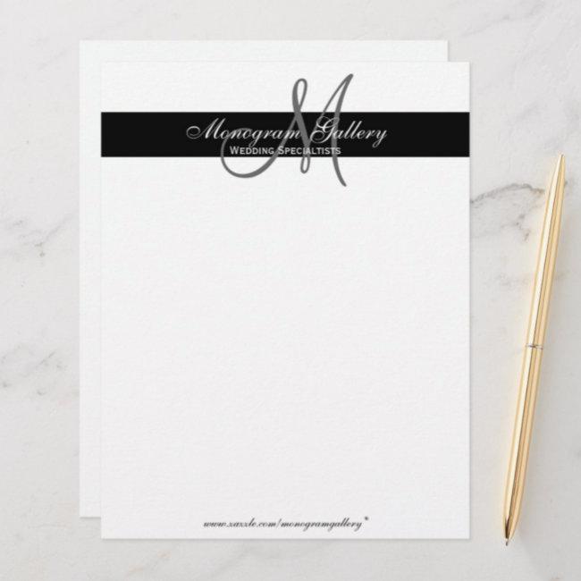 Elegant Black and White Monogram Letterhead