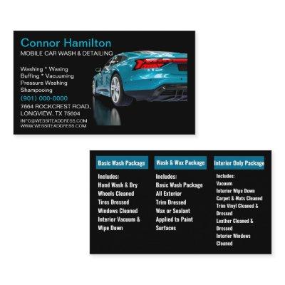 Elegant Black Blue Mobile Auto Car Wash Detailing