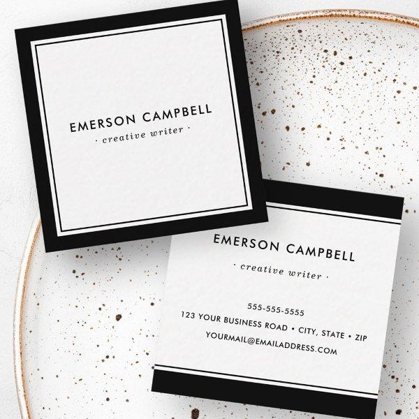Elegant black border minimal modern professional square