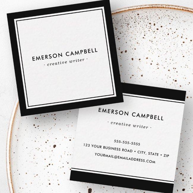 Elegant black border minimal modern professional square
