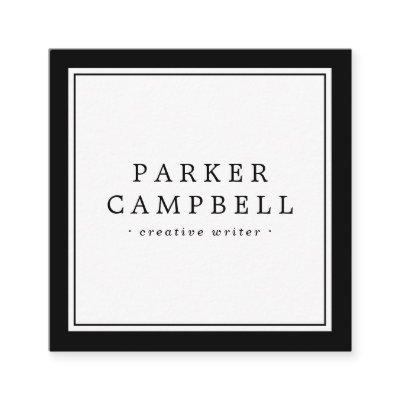 Elegant black border professional minimalist square