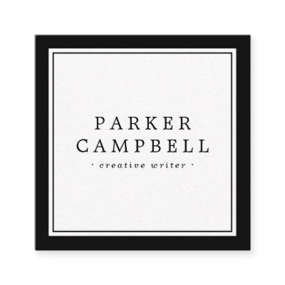 Elegant black border professional minimalist square