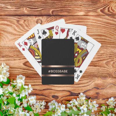 Elegant black bronze bossbabe motivational playing cards