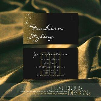 Elegant Black Brown Glitter Stars with Initials
