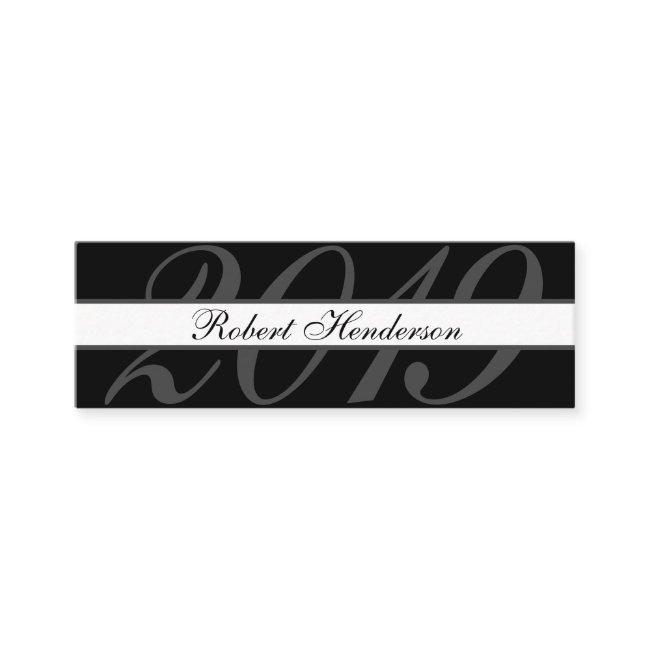 Elegant black classic insert card graduation name