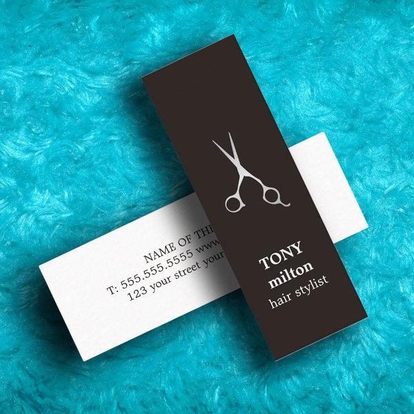 Elegant Black Faux Silver Scissors Hairstylist Mini