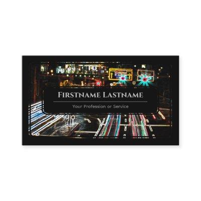 Elegant black framed neon lights round