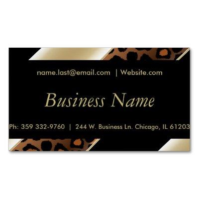 Elegant Black, Gold & Champagne Leopard Magnetic