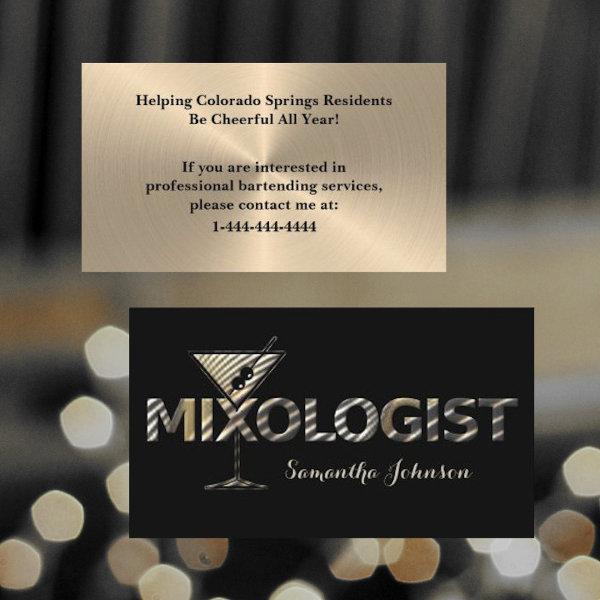 Elegant Black Gold Event Bartender
