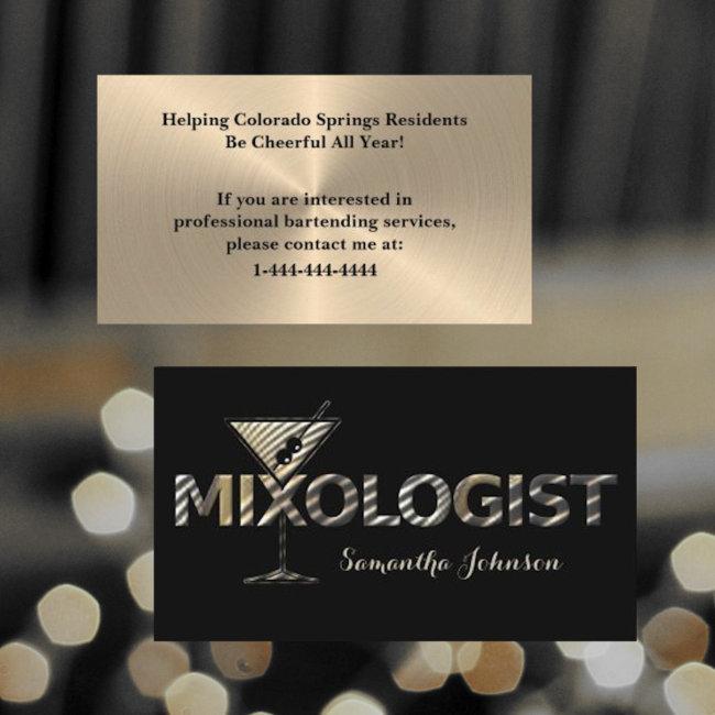 Elegant Black Gold Event Bartender
