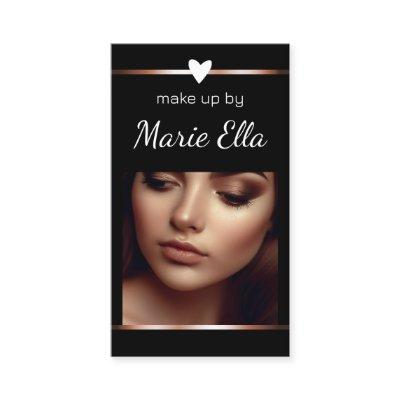 Elegant Black Gold Heart Photo QR Code Template
