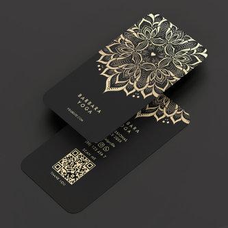 Elegant Black Gold Mandala Modern Yoga Instructor