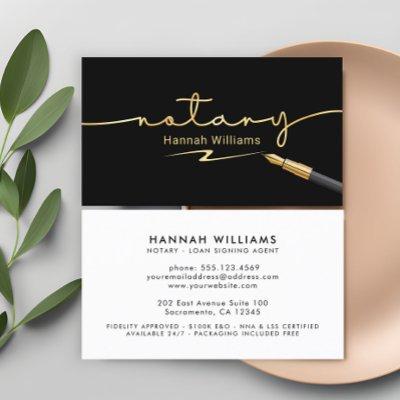 Elegant Black & Gold Notary Public