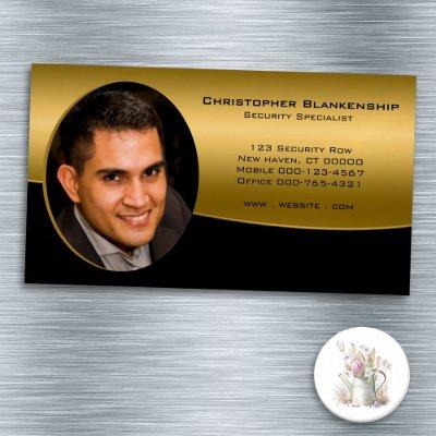 Elegant Black Gold Professional Custom Photo   Magnet