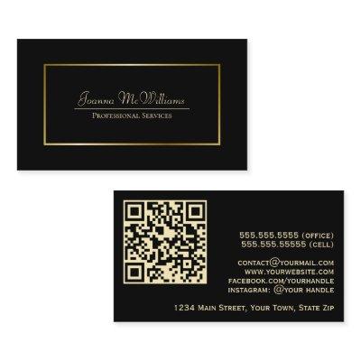 Elegant Black & Gold Professional QR Code