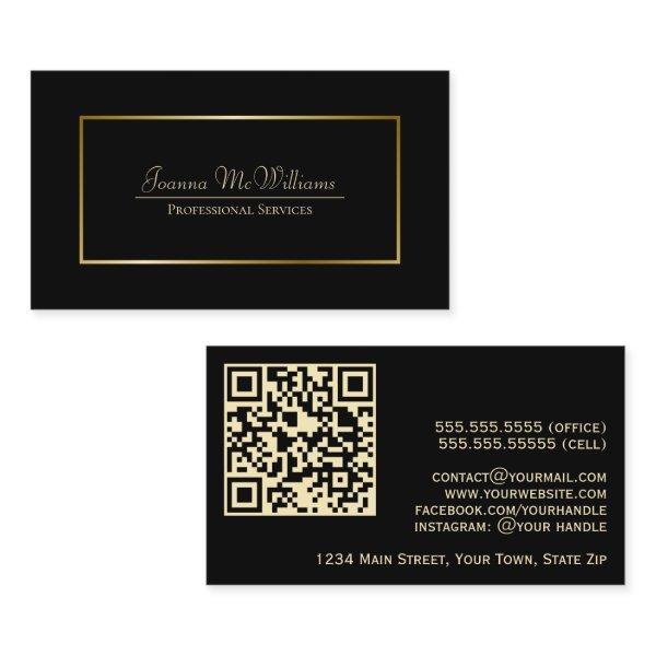 Elegant Black & Gold Professional QR Code