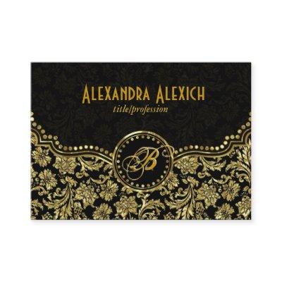 Elegant Black & Gold  Vintage Floral Damasks