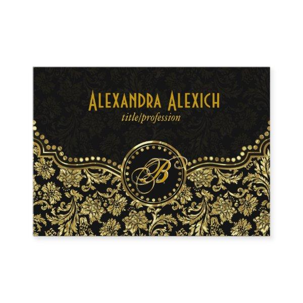 Elegant Black & Gold  Vintage Floral Damasks