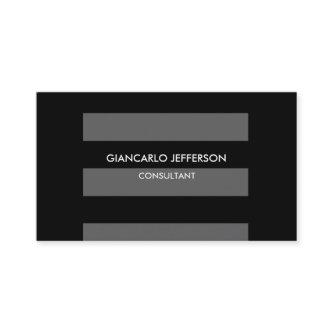 Elegant Black Gray Striped Minimalist Professional