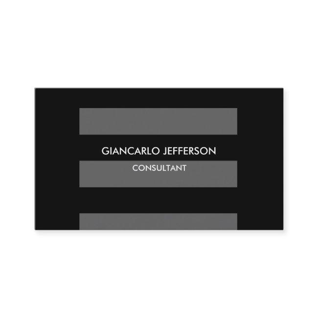 Elegant Black Gray Striped Minimalist Professional