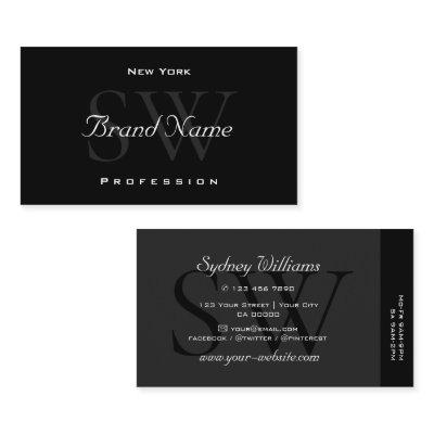 Elegant Black Gray White Large Initials Quality