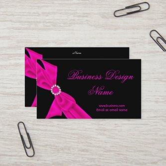 Elegant Black Hot Pink Diamond Bow Design