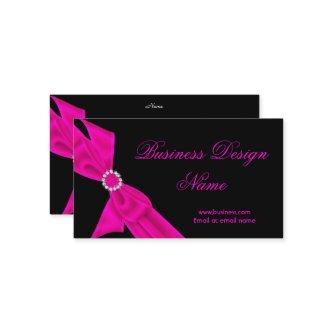 Elegant Black Hot Pink Diamond Bow Design