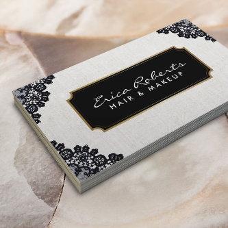 Elegant Black Laced Vintage Beauty Salon