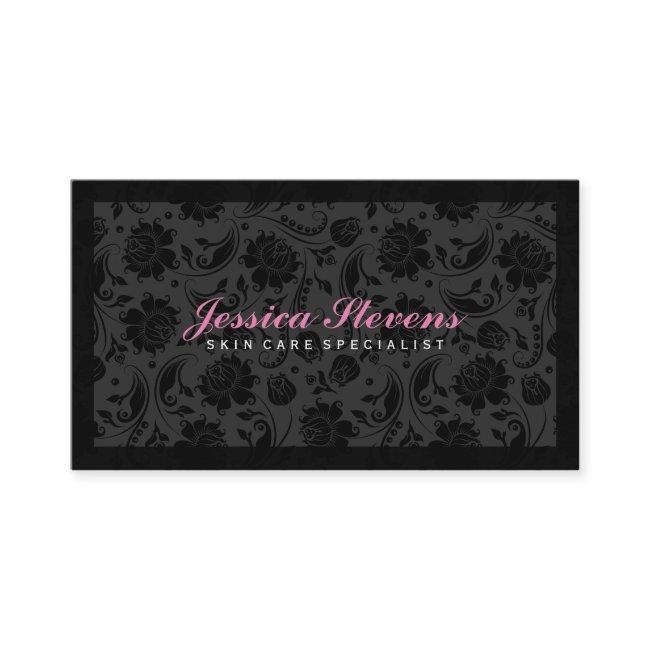 Elegant Black Monochromatic Floral Damask