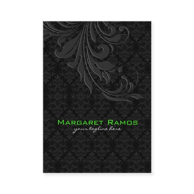 Elegant Black On Black Vintage Floral Damasks