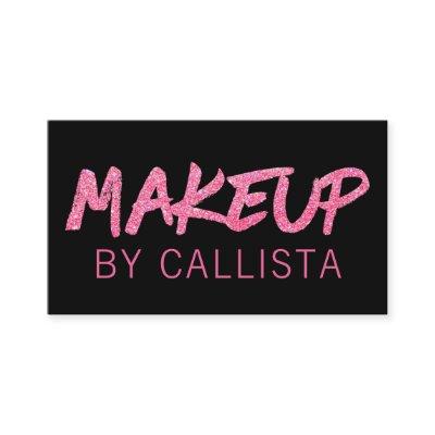 Elegant Black Pink Glitter Makeup