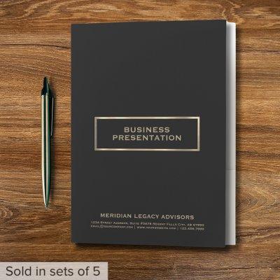 Elegant Black Presentation Folder