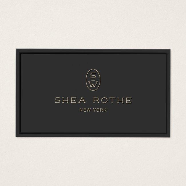 Elegant Black Professional Monogram 3D Typography